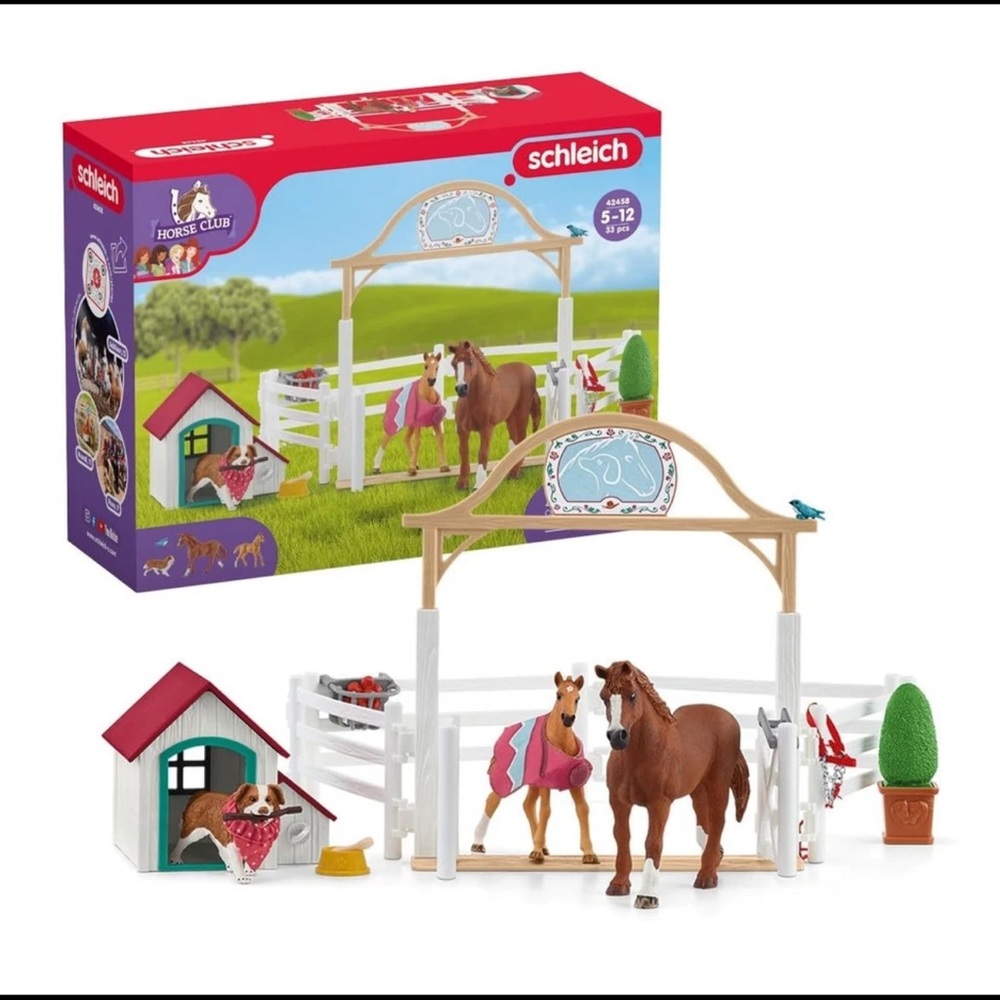 🌟NIB🌟 Schleich Horse Club Hannah’s Guest Horses with Ruby Dog